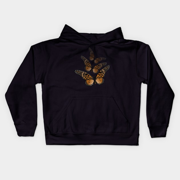 3 Monarchs Kids Hoodie by JAC3D